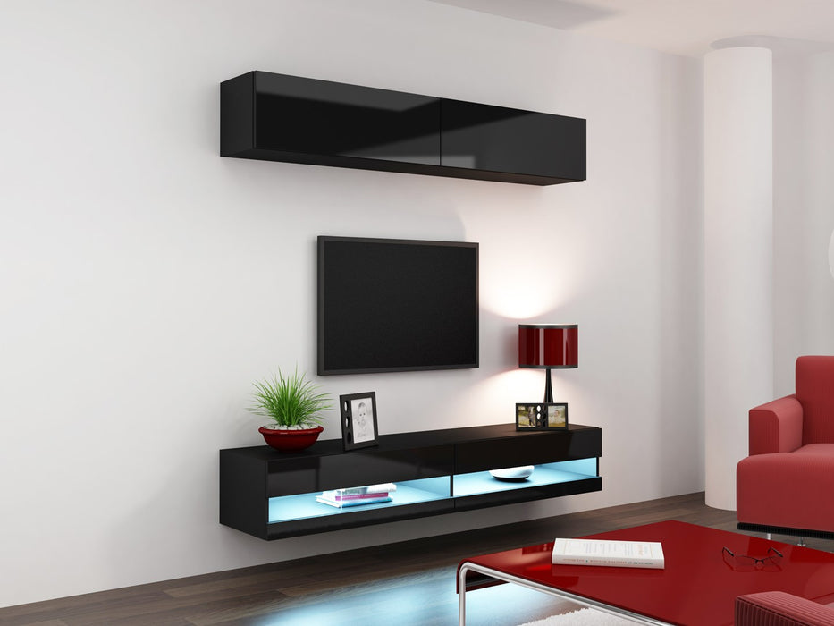 Cama Living room cabinet set VIGO NEW 10 black/black gloss
