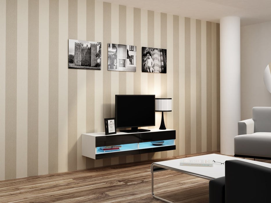 Cama Living room cabinet set VIGO NEW 12 white/black gloss