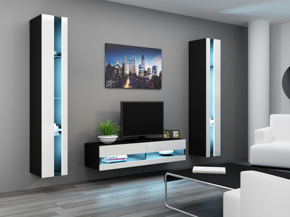 Cama Living room cabinet set VIGO NEW 12 black/white gloss