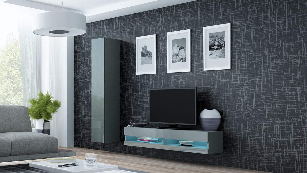 Cama Living room cabinet set VIGO NEW 13 grey/grey gloss