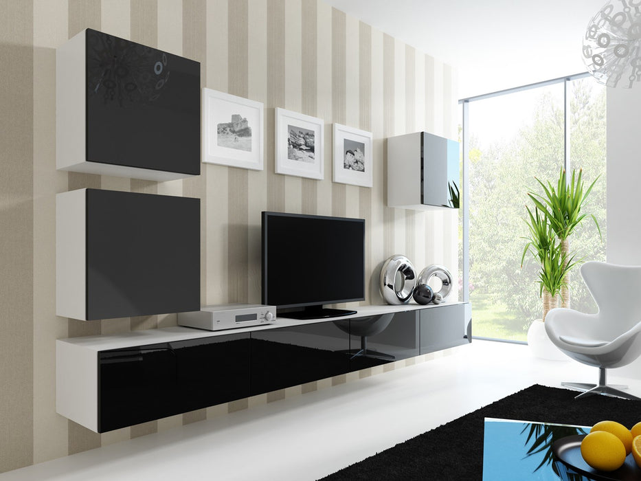 Cama Living room cabinet set VIGO 22 white/black gloss
