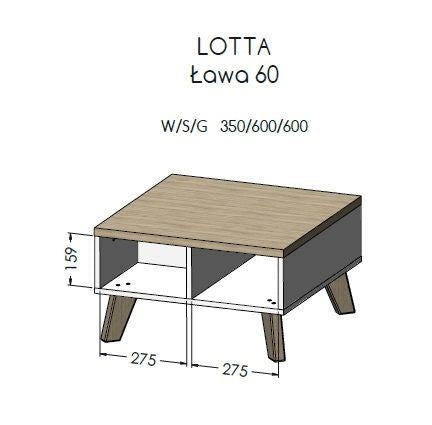 Cama living room set LOTTA 1 (RTV stand 160 + display cabinet 120 + sideboard 110 4D + coffee table 60)