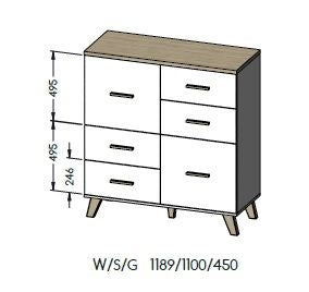 Cama living room set LOTTA 2 (sideboard 150 2D3DR + sideboard 110 2D4DR + display cabinet 120 + coffee table 110)