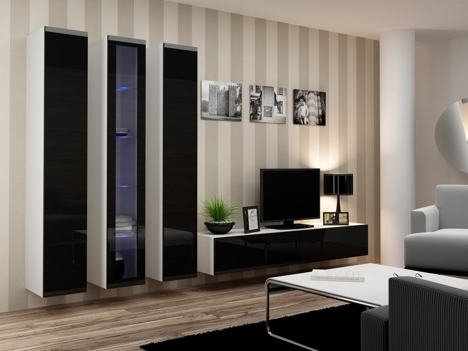 Cama Full cabinet VIGO '180' 180/40/30 white/black gloss