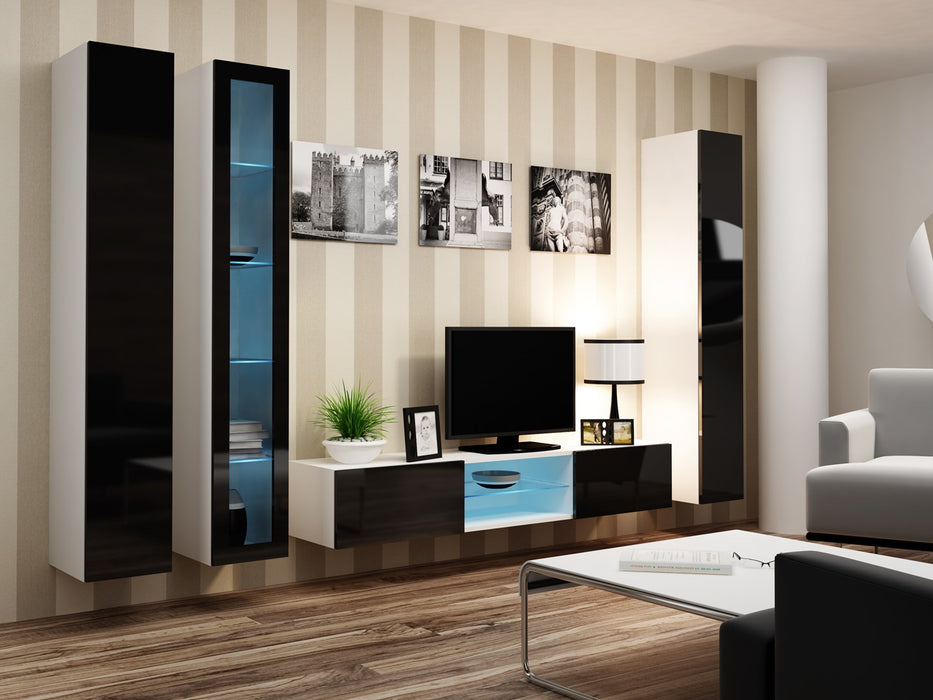 Cama Full cabinet VIGO '180' 180/40/30 white/black gloss