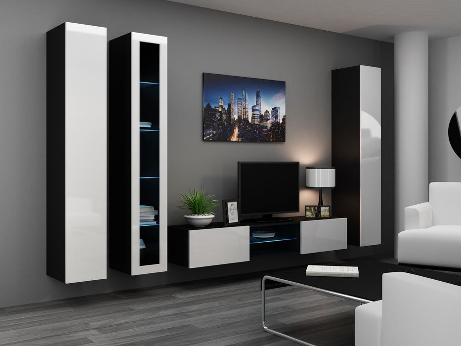 Cama Full cabinet VIGO '180' 180/40/30 white/black gloss