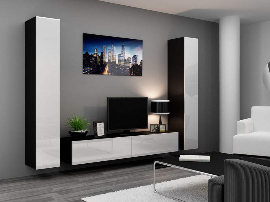 Cama Full cabinet VIGO '180' 180/40/30 white/black gloss