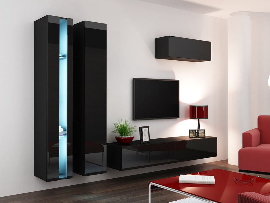 Cama Shelf unit VIGO NEW 180/40/30 black/black gloss