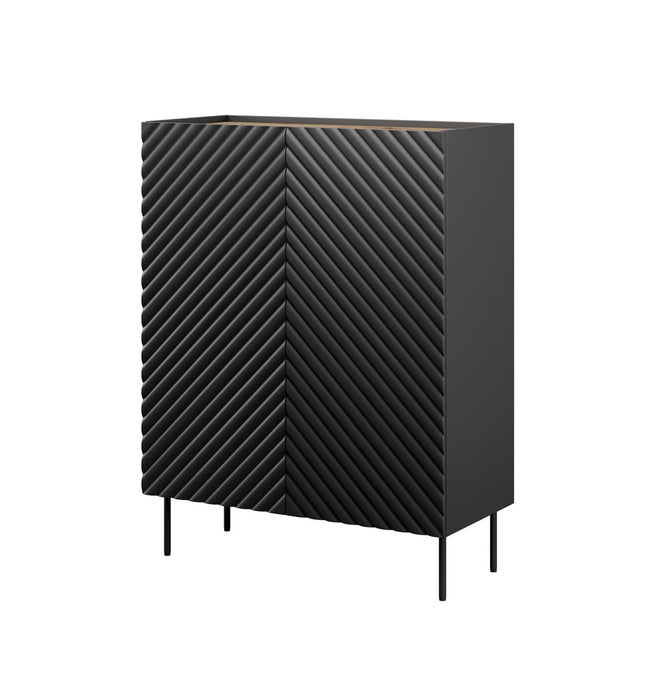 Bookcase 2D2SZ ONDA 98x45x127 black