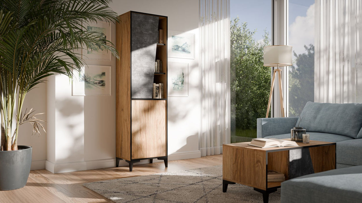 Cama 2D bookcase OVO 50x38xH182.5 oak/concrete