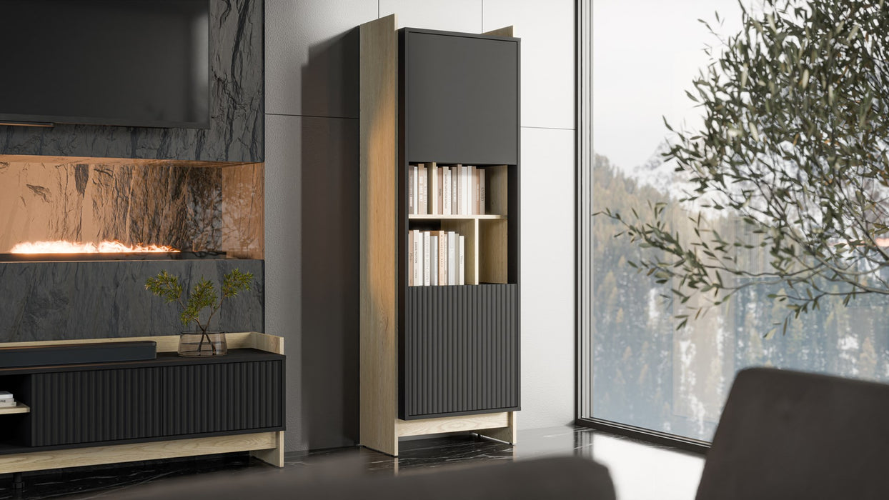 Cama PORTO 59x38x180 display cabinet oak/black