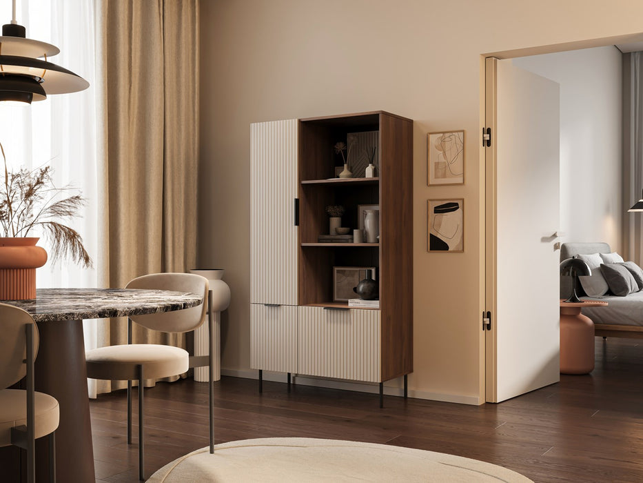 Cama 4 ALMERA bookcase 90x42x165 walnut/cashmere