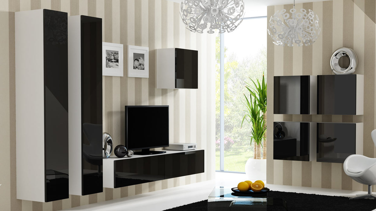 Cama TV Stand VIGO '180' 30/180/40 white/black gloss