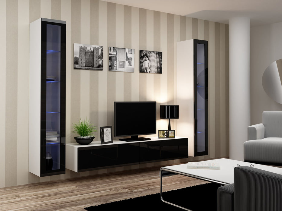 Cama TV Stand VIGO '180' 30/180/40 white/black gloss