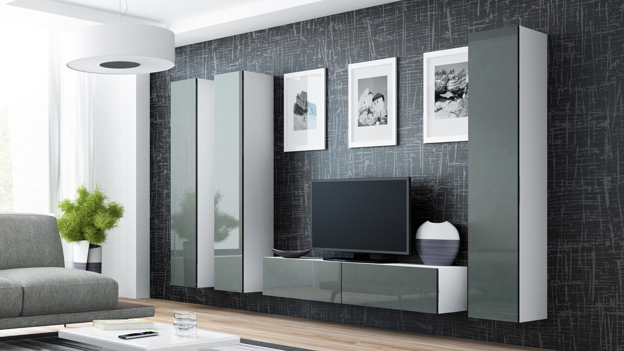 Cama TV stand VIGO 140 30/140/40 white/grey gloss