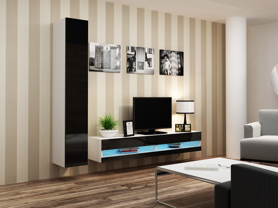 Cama TV stand VIGO NEW 30/180/40 white/black gloss