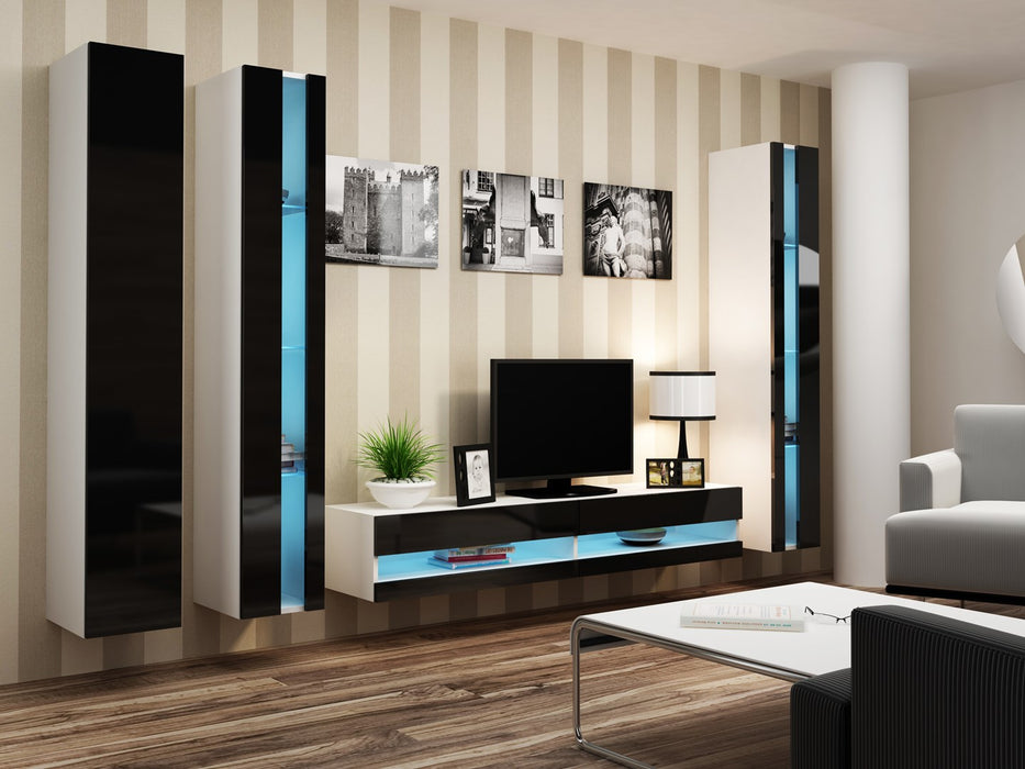Cama TV stand VIGO NEW 30/180/40 white/black gloss