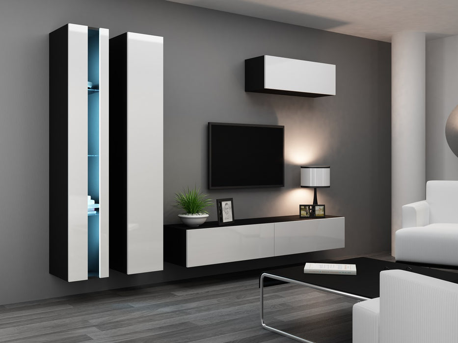 Cama TV stand VIGO NEW 30/180/40 black/white gloss