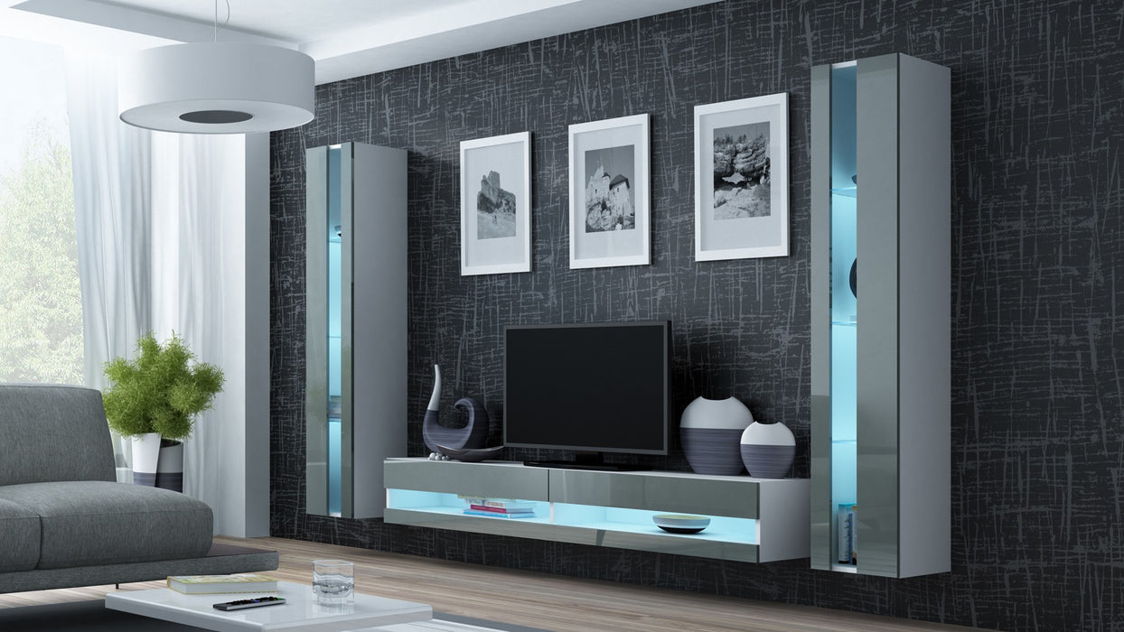 Cama TV stand VIGO NEW 30/180/40 white/grey gloss