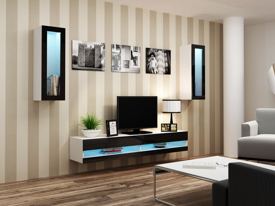 Cama TV stand VIGO NEW 30/140/40 white/black gloss