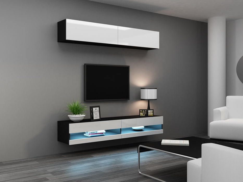 Cama TV stand VIGO NEW 30/140/40 black/white gloss