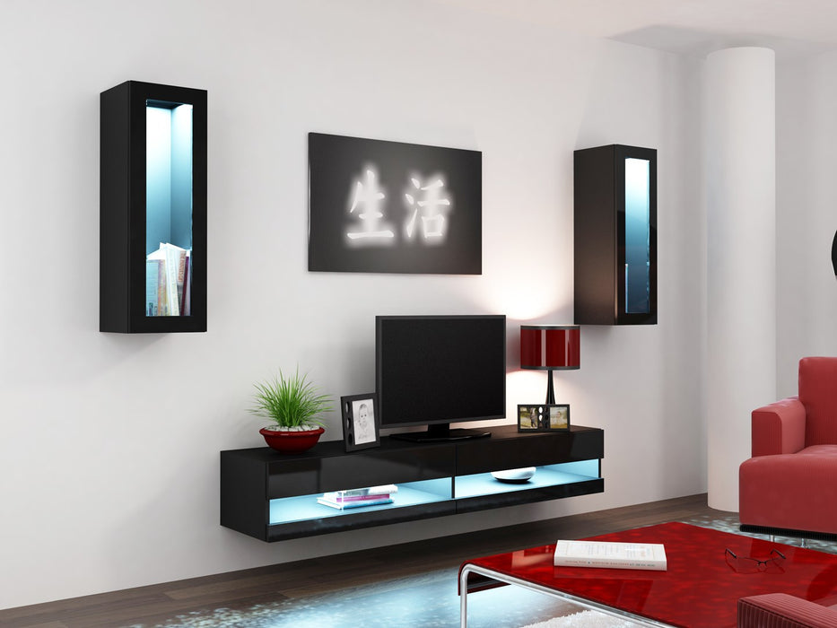 Cama TV stand VIGO NEW 30/140/40 black/black gloss