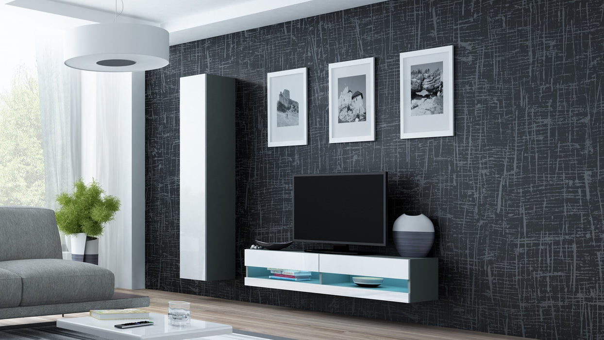 Cama TV stand VIGO NEW 30/140/40 grey/white gloss
