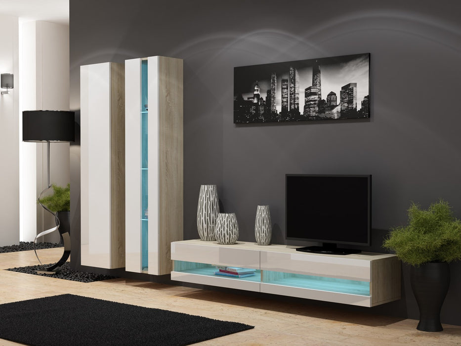 Cama TV stand VIGO NEW 30/140/40 sonoma/white gloss