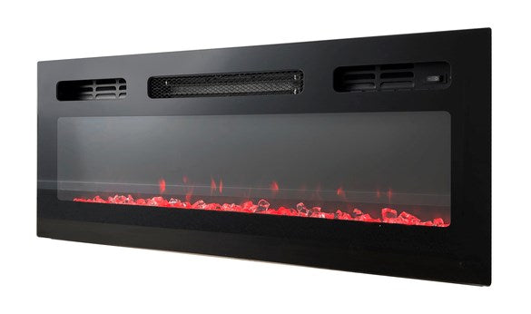 RTV EVA cabinet with electric fireplace 180x40x52 cm graphite/glossy graphite
