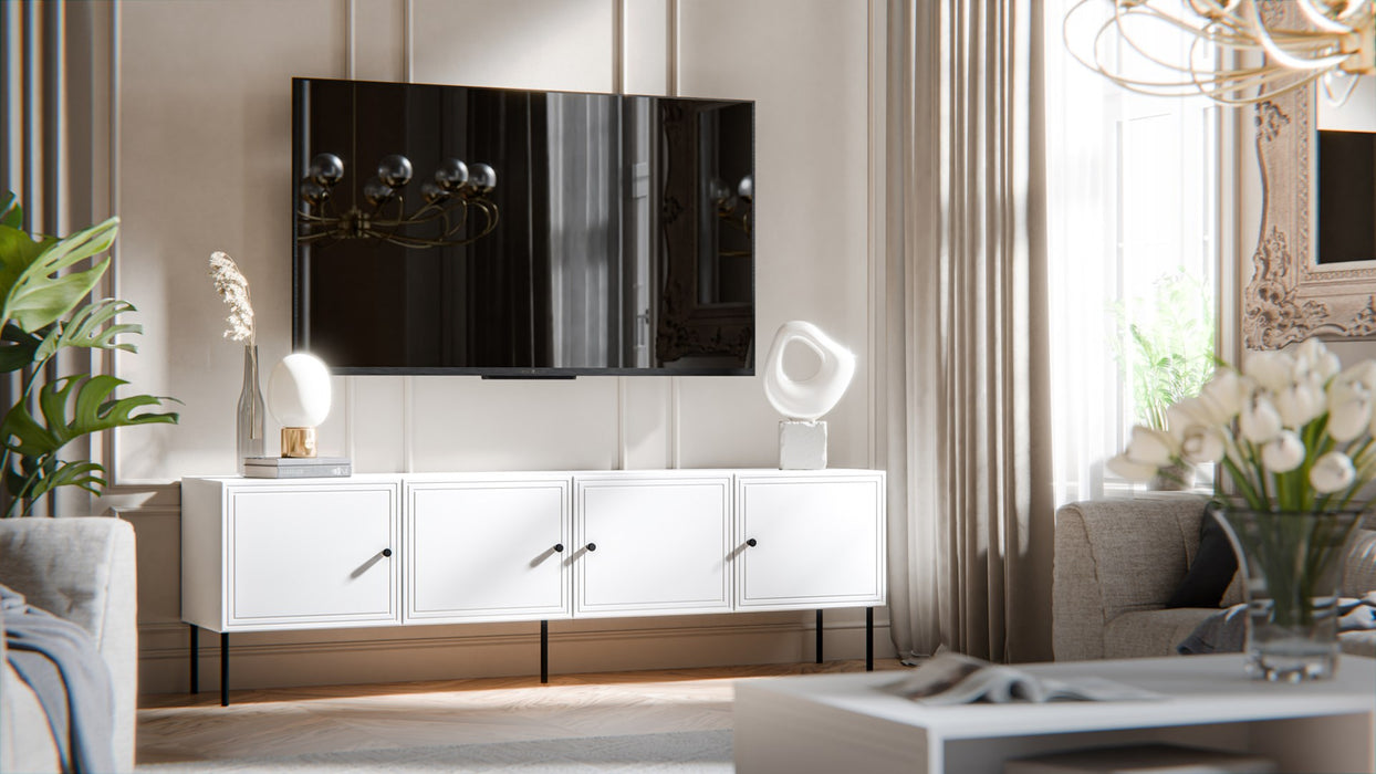 4D RTV cabinet PALAZZO BIS 201x40x60 white matt