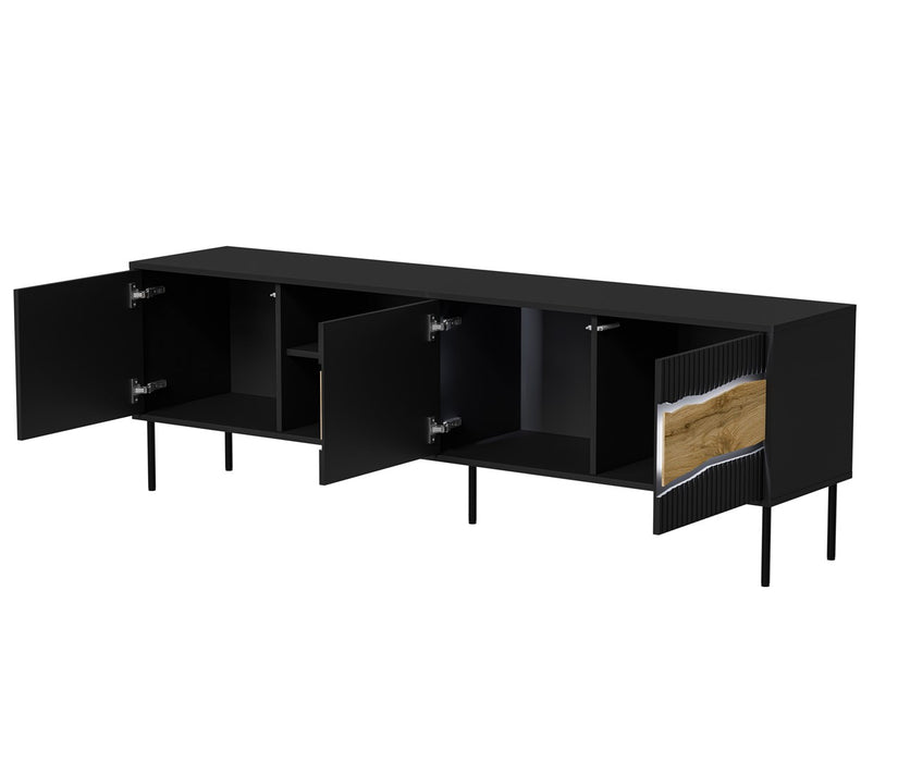Cama INSERTO 3D1W TV cabinet 190x40x61.5 black + LED