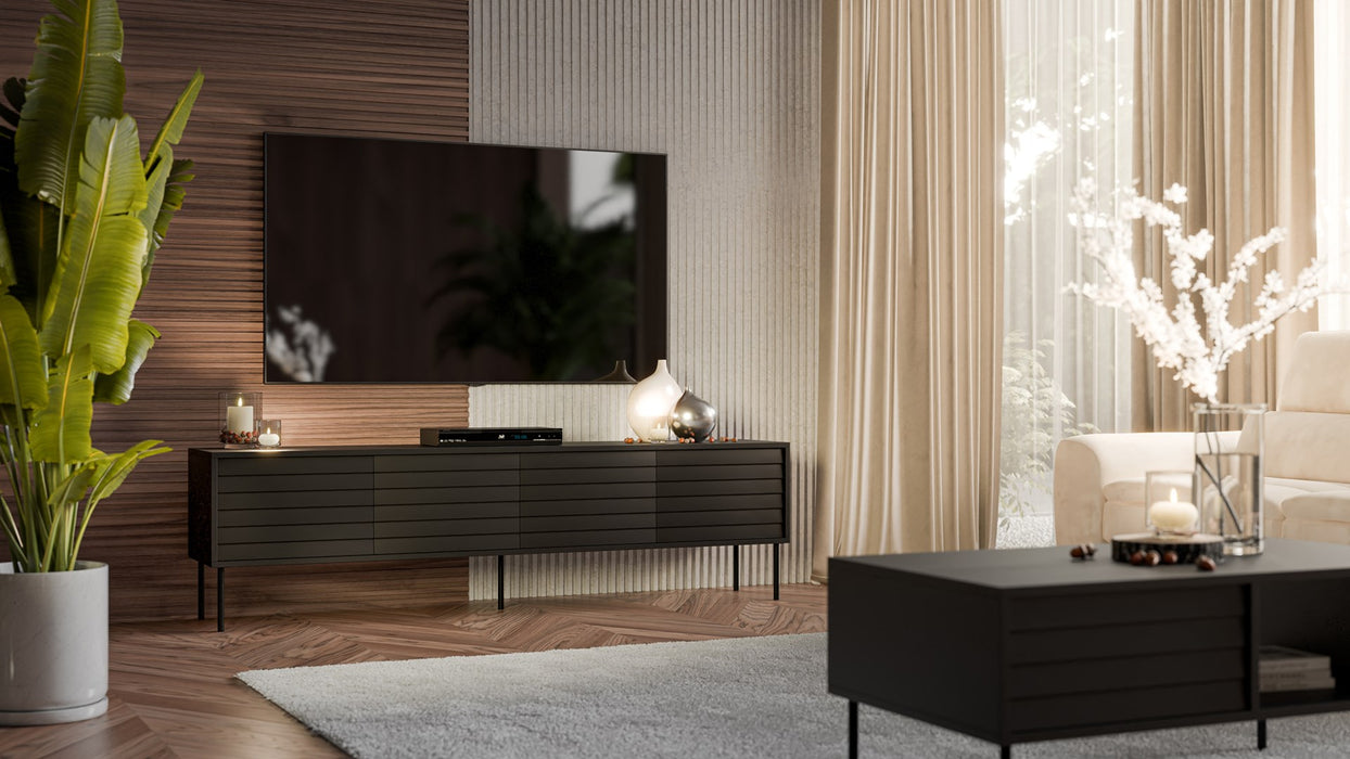 Cama CORTINA 4D TV cabinet 200x40x55 black