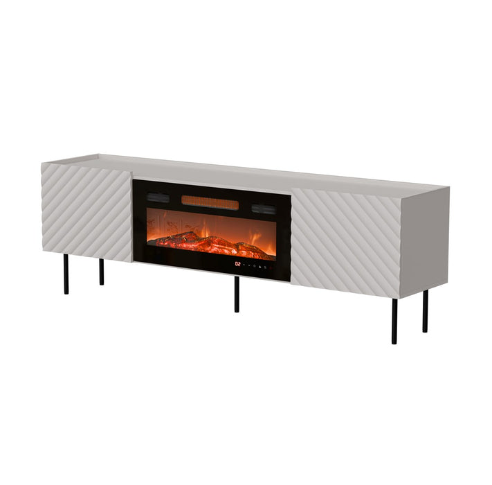 Cama LUCCA TV cabinet 180x40x59 cashmere + black fireplace