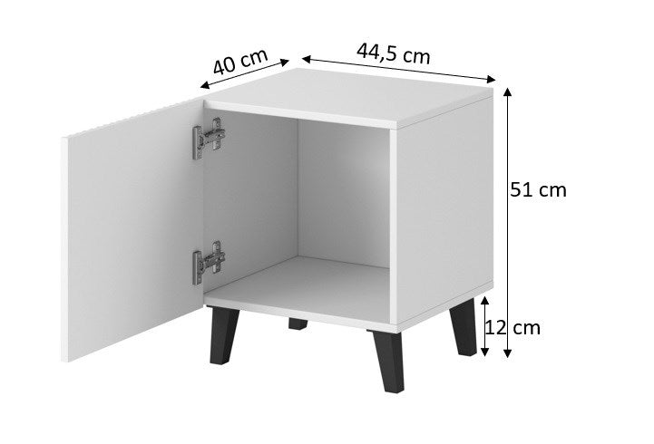 PAFOS bedside table 2 pcs. 45x40x51 cm white matt
