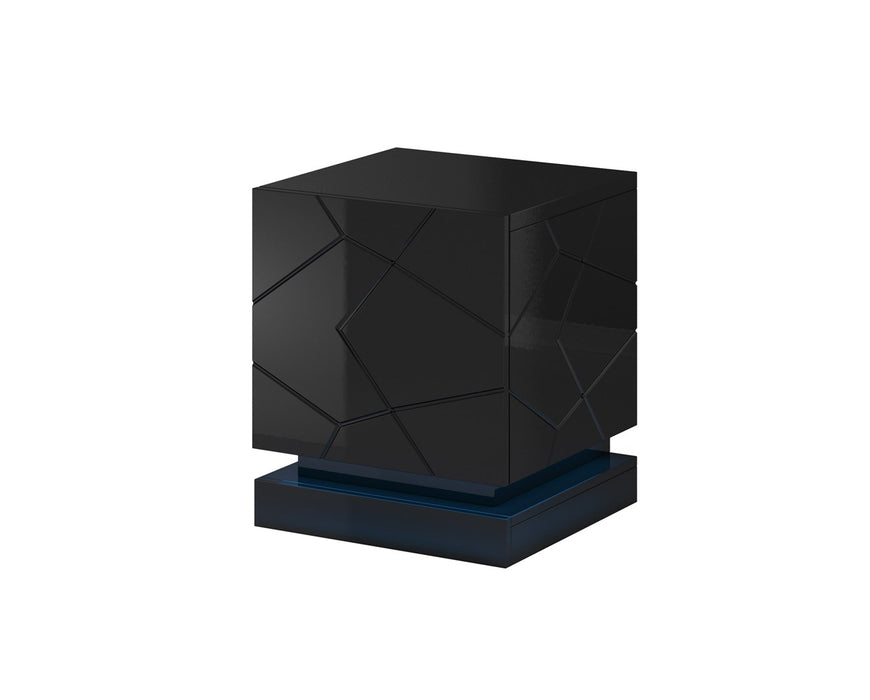QIU bedside table 2 pcs. 46x41.5x53 cm black gloss/black gloss