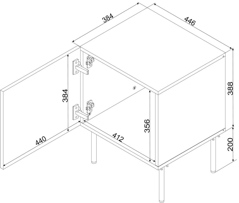 Cama Bedside table 2 pcs ISLA 44,5x40x59 black matt