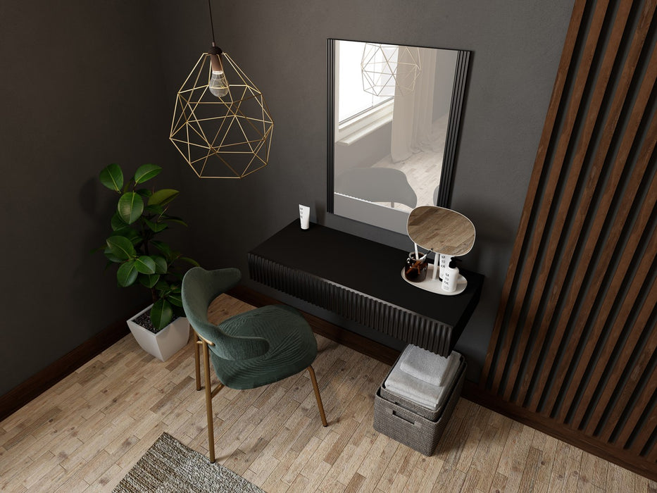 Dressing table with mirror PAFOS 80x41.6x100 mat black