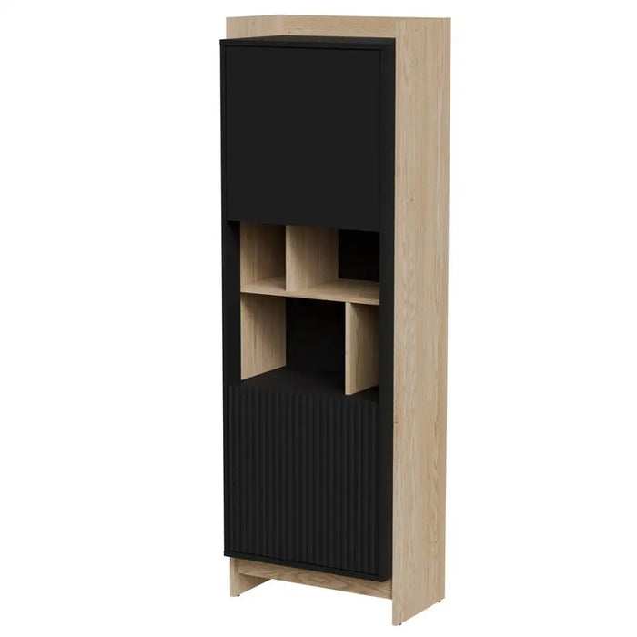 Cama PORTO 59x38x180 display cabinet oak/black - Wooden shelvesRGA-DRE<<<ShelvesRGA<<<ActionPL