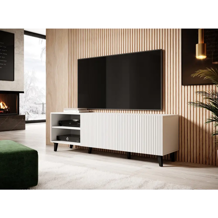 Cama RTV cabinet PAFOS 150x42x52 white matt - TV cabinets made of furniture boardSTV-ZPM<<<TV cabinetsSTV<<<ActionPL