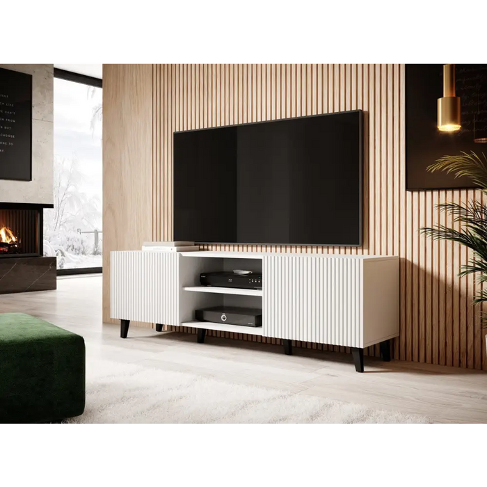 Cama RTV cabinet PAFOS 150x42x52 white matt - TV cabinets made of furniture boardSTV-ZPM<<<TV cabinetsSTV<<<ActionPL