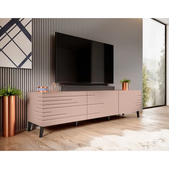 Cama RTV NOVA cabinet 186x40x48 pink matt - TV cabinets made of furniture boardSTV-ZPM<<<TV cabinetsSTV<<<ActionPL