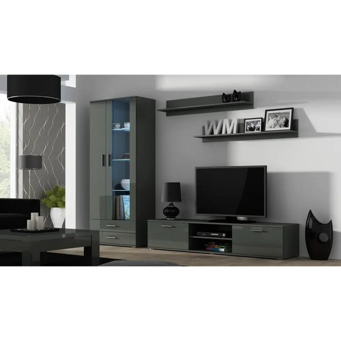 Cama set of two shelves 125cm SOHO grey matte - Furniture wooden shelvesPOL-DRE<<<Furniture shelvesPOL<<<ActionPL