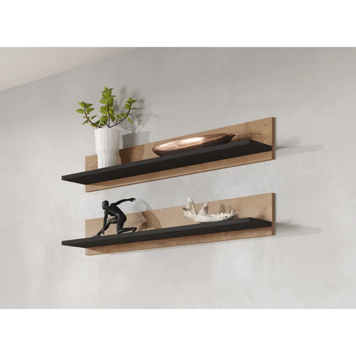 Cama set of two shelves 125cm SOHO lefkas oak/black - Furniture wooden shelvesPOL-DRE<<<Furniture shelvesPOL<<<ActionPL
