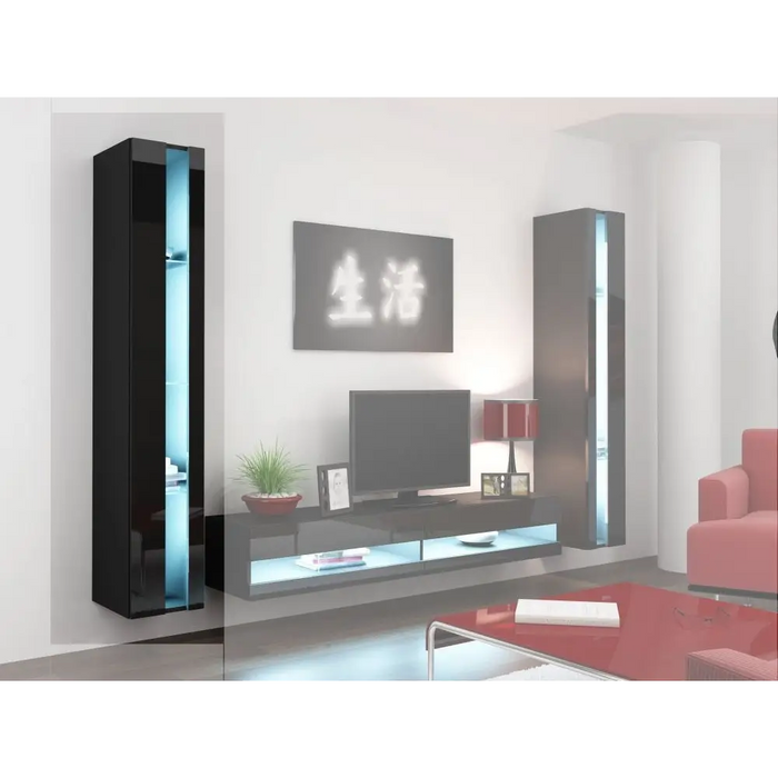 Cama Shelf unit VIGO NEW 180/40/30 black/black gloss - Wooden shelvesRGA-DRE<<<ShelvesRGA<<<ActionPL