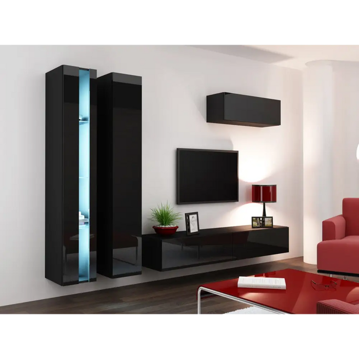 Cama Shelf unit VIGO NEW 180/40/30 black/black gloss - Wooden shelvesRGA-DRE<<<ShelvesRGA<<<ActionPL