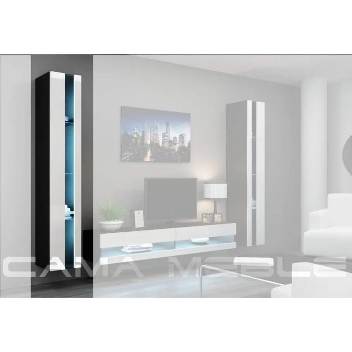 Cama Shelf unit VIGO NEW 180/40/30 black/white gloss - Wooden shelvesRGA-DRE<<<ShelvesRGA<<<ActionPL