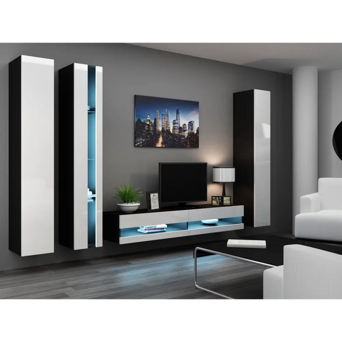 Cama Shelf unit VIGO NEW 180/40/30 black/white gloss - Wooden shelvesRGA-DRE<<<ShelvesRGA<<<ActionPL