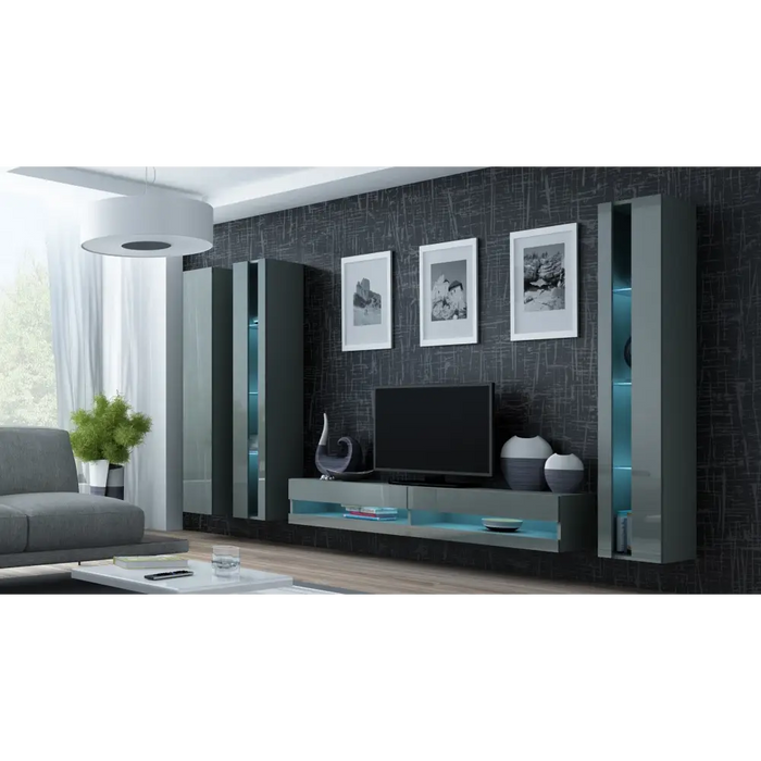 Cama Shelf unit VIGO NEW 180/40/30 grey/grey gloss - Wooden shelvesRGA-DRE<<<ShelvesRGA<<<ActionPL