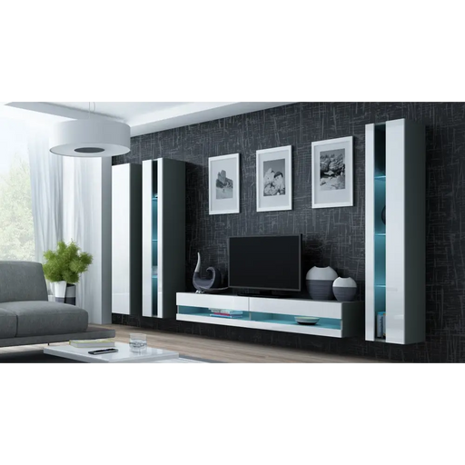 Cama Shelf unit VIGO NEW 180/40/30 grey/white gloss - Wooden shelvesRGA-DRE<<<ShelvesRGA<<<ActionPL