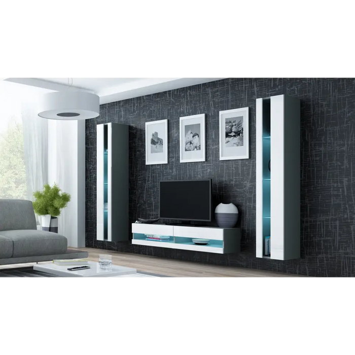 Cama Shelf unit VIGO NEW 180/40/30 grey/white gloss - Wooden shelvesRGA-DRE<<<ShelvesRGA<<<ActionPL